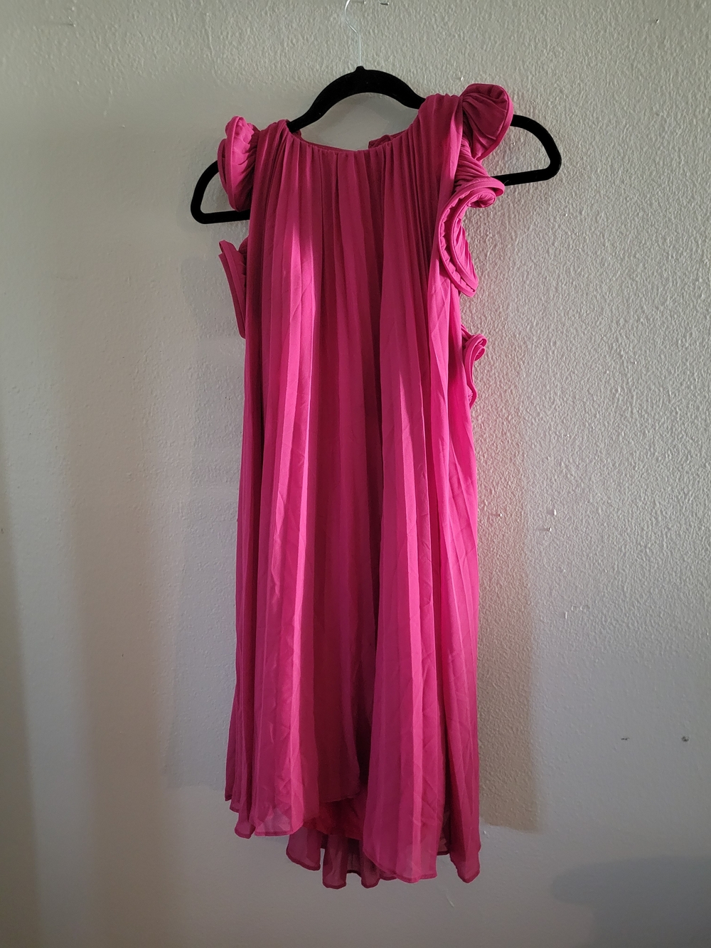 AMUR Pleated Backless Ruffle Dress - Picture 3 of 4